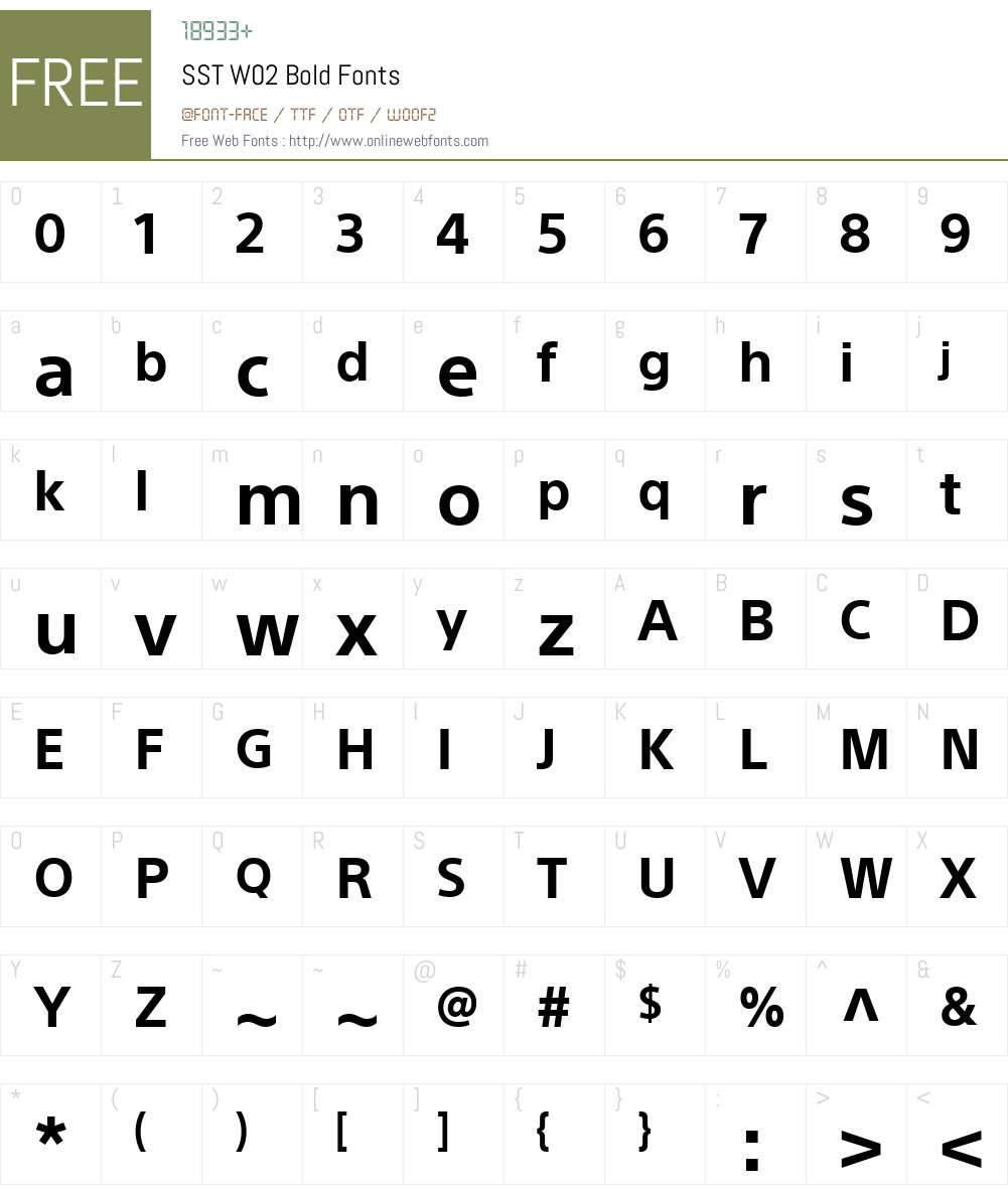 SSTW02-Bold Font Screenshots