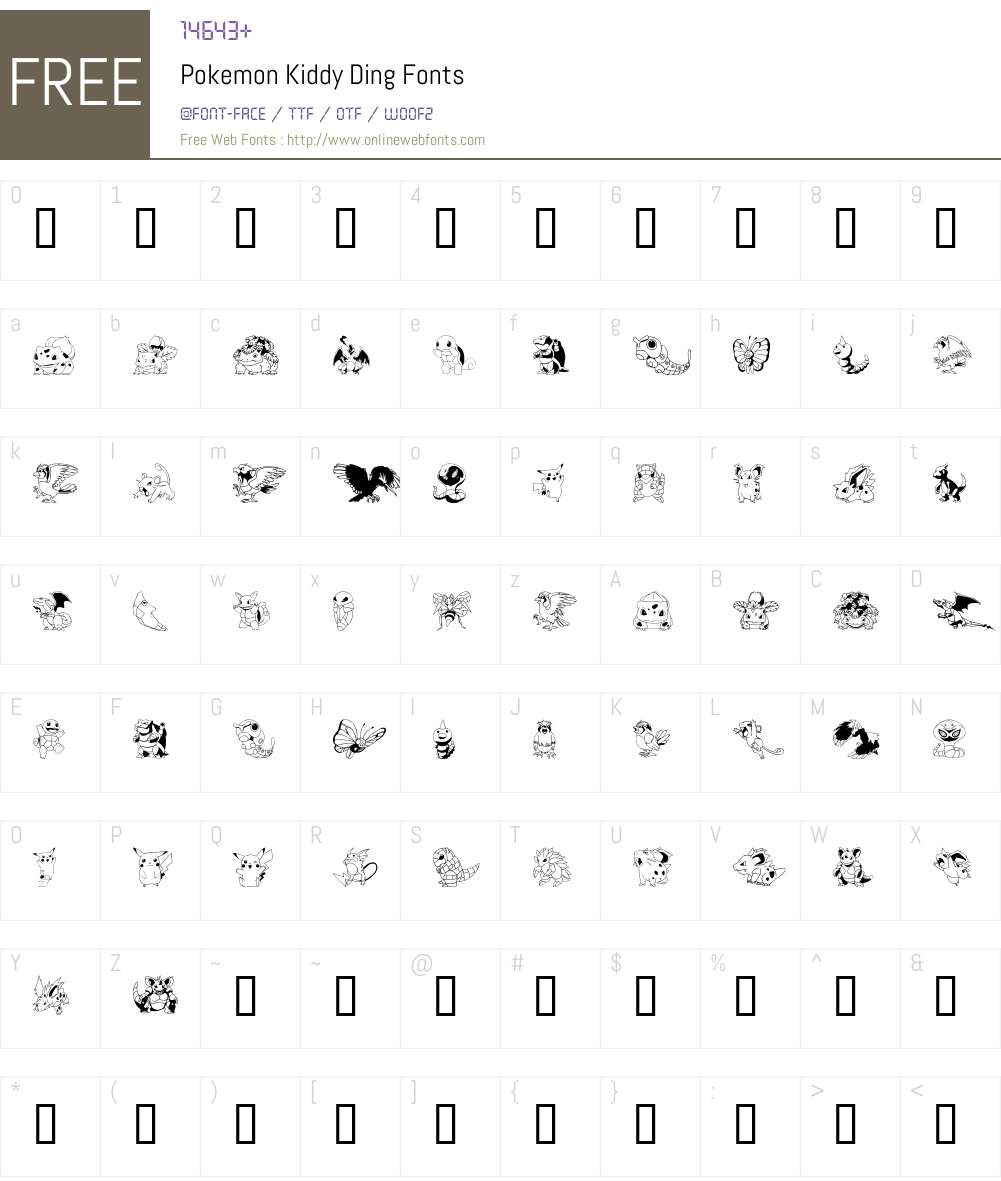 Pokemon Kiddy Ding Font Screenshots