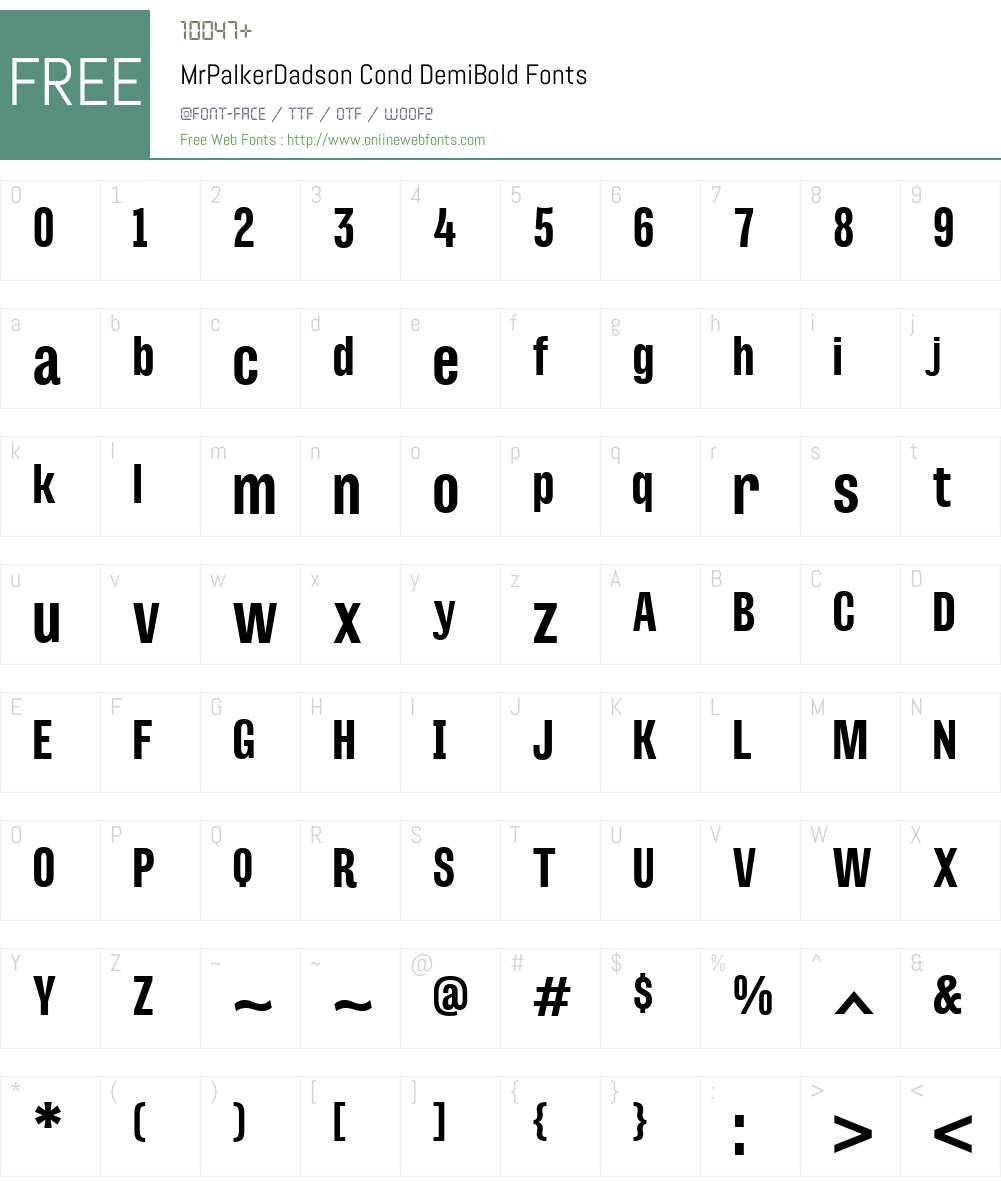MrPalkerDadsonCond-DemiBold Font Screenshots