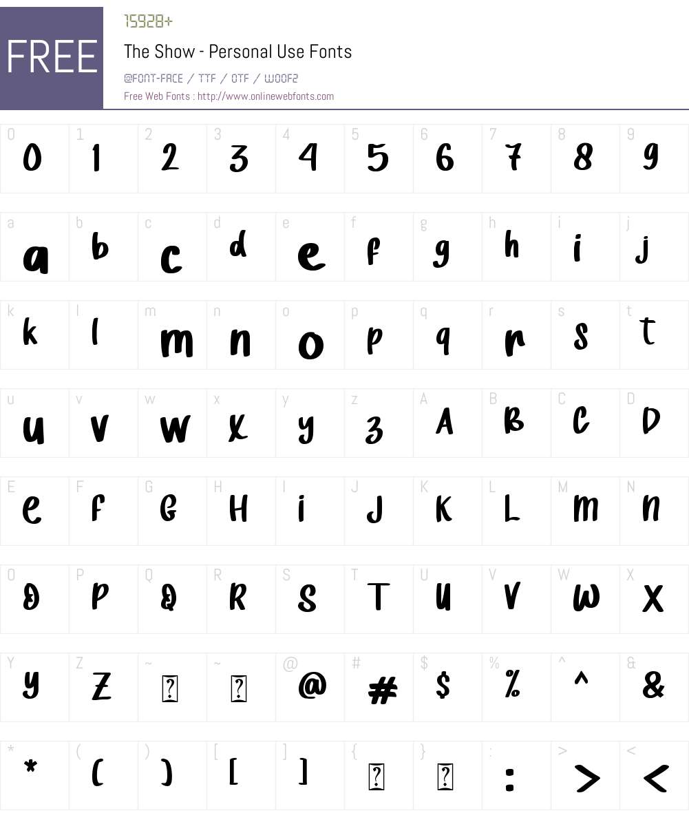 The Show - Personal Use 1.00;December 4, 2022;FontCreator 12.0.0.2555 ...