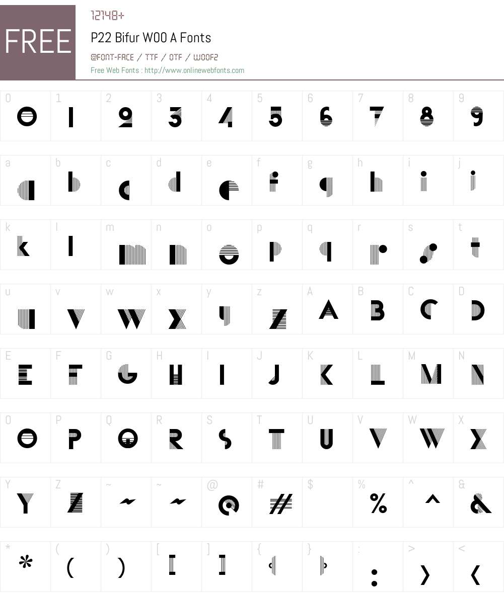 P22 Bifur Font Screenshots