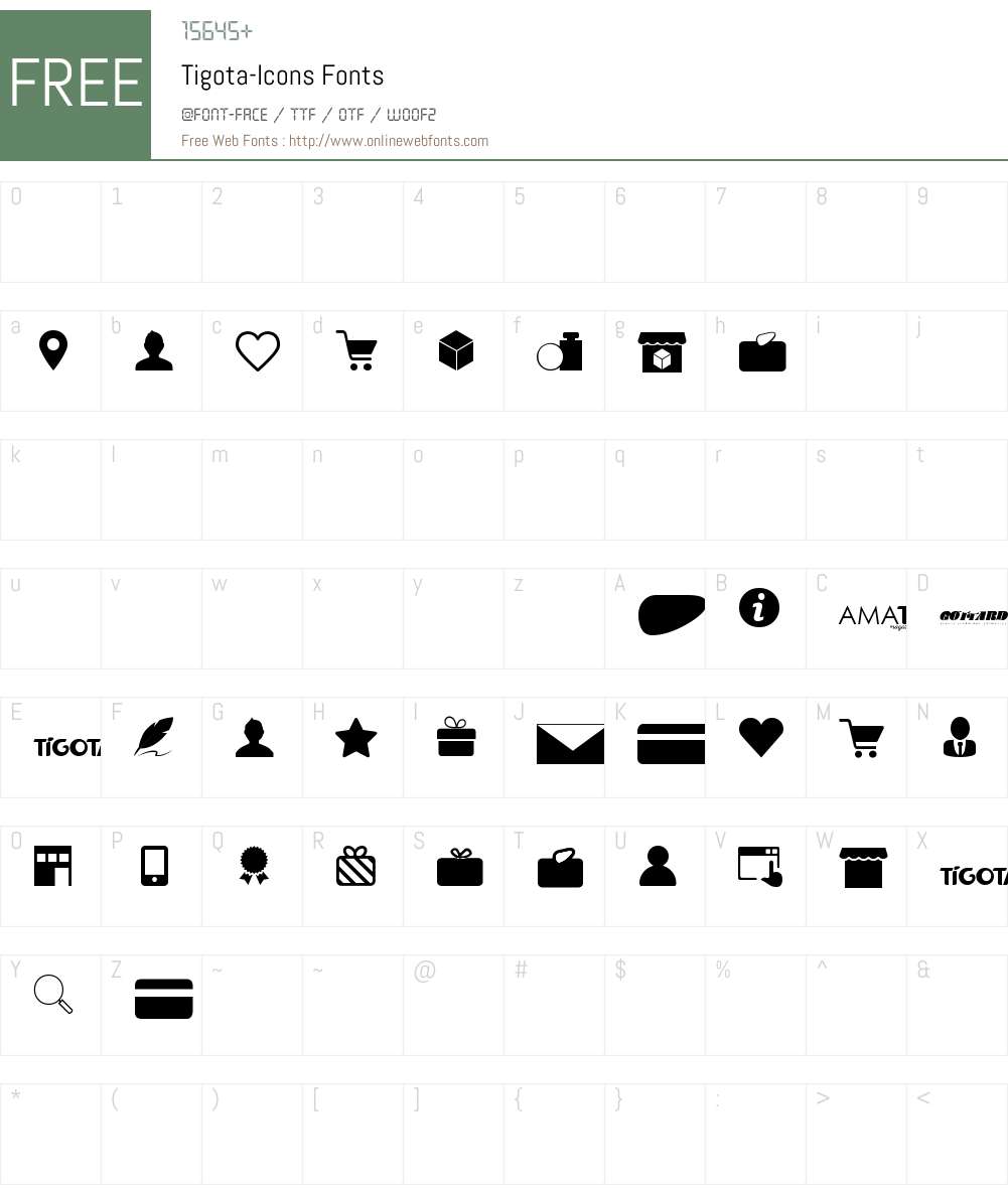 Tigota-Icons Font Screenshots
