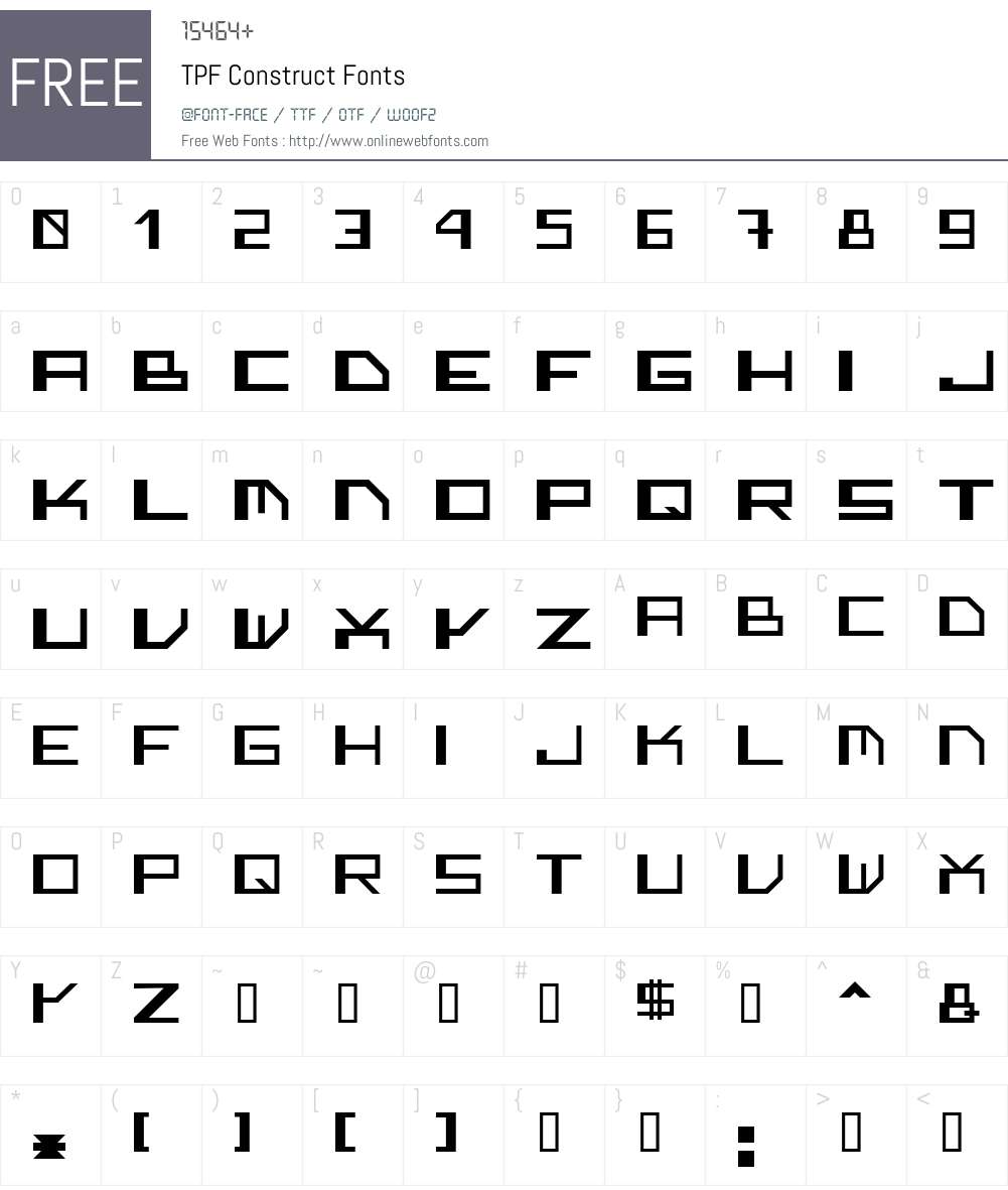 TPF Construct Font Screenshots