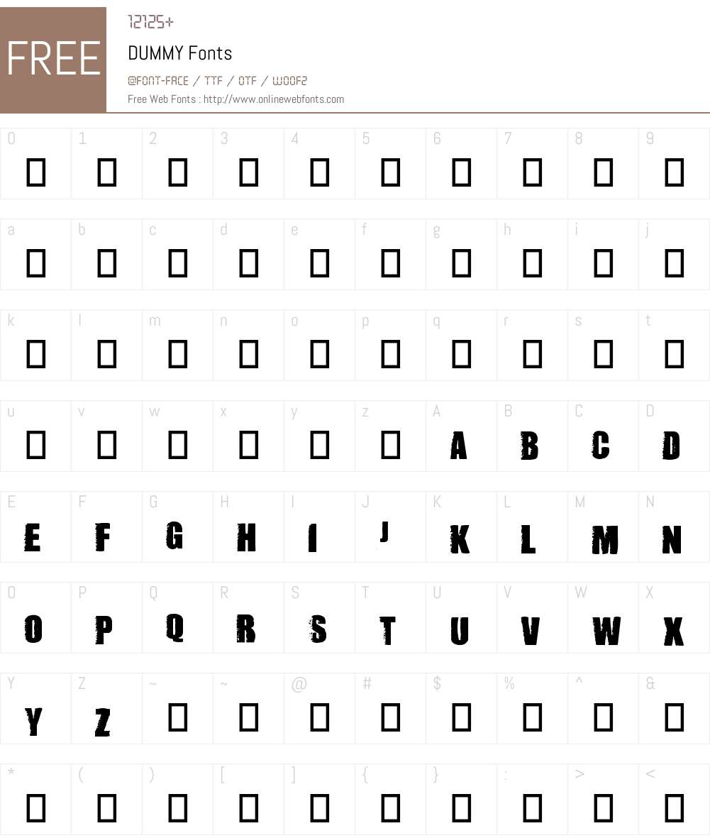 DUMMY Font Screenshots