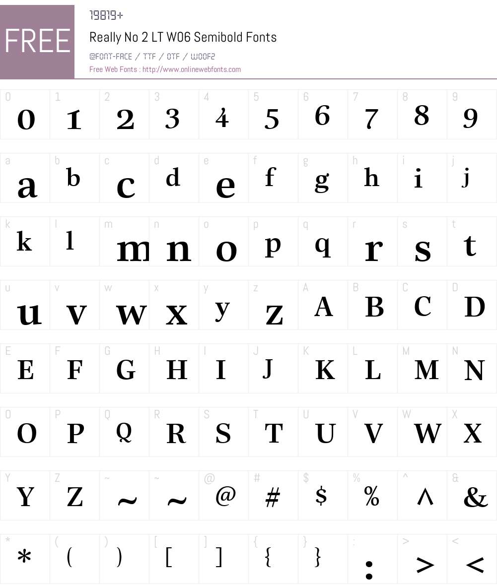 Really No 2 Font Screenshots