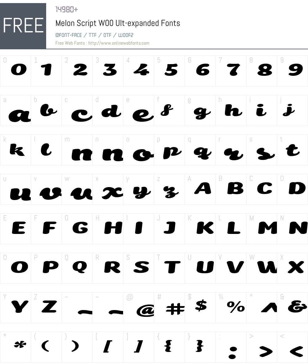 MelonScriptW00-Ult-expanded Font Screenshots