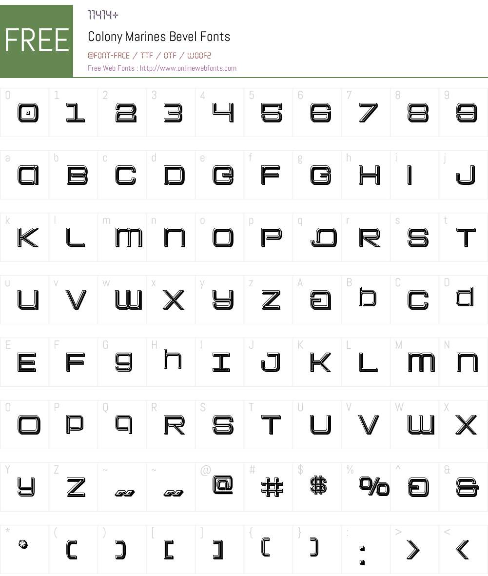 Colony Marines Bevel Font Screenshots