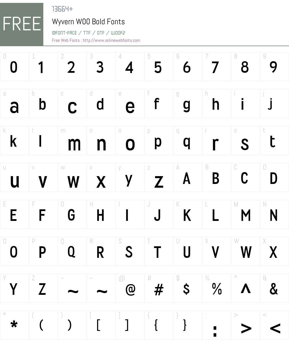 WyvernW00-Bold Font Screenshots