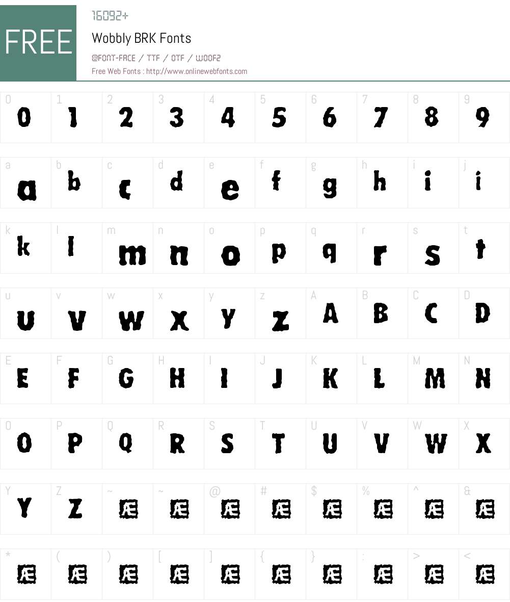 Wobbly BRK Font Screenshots