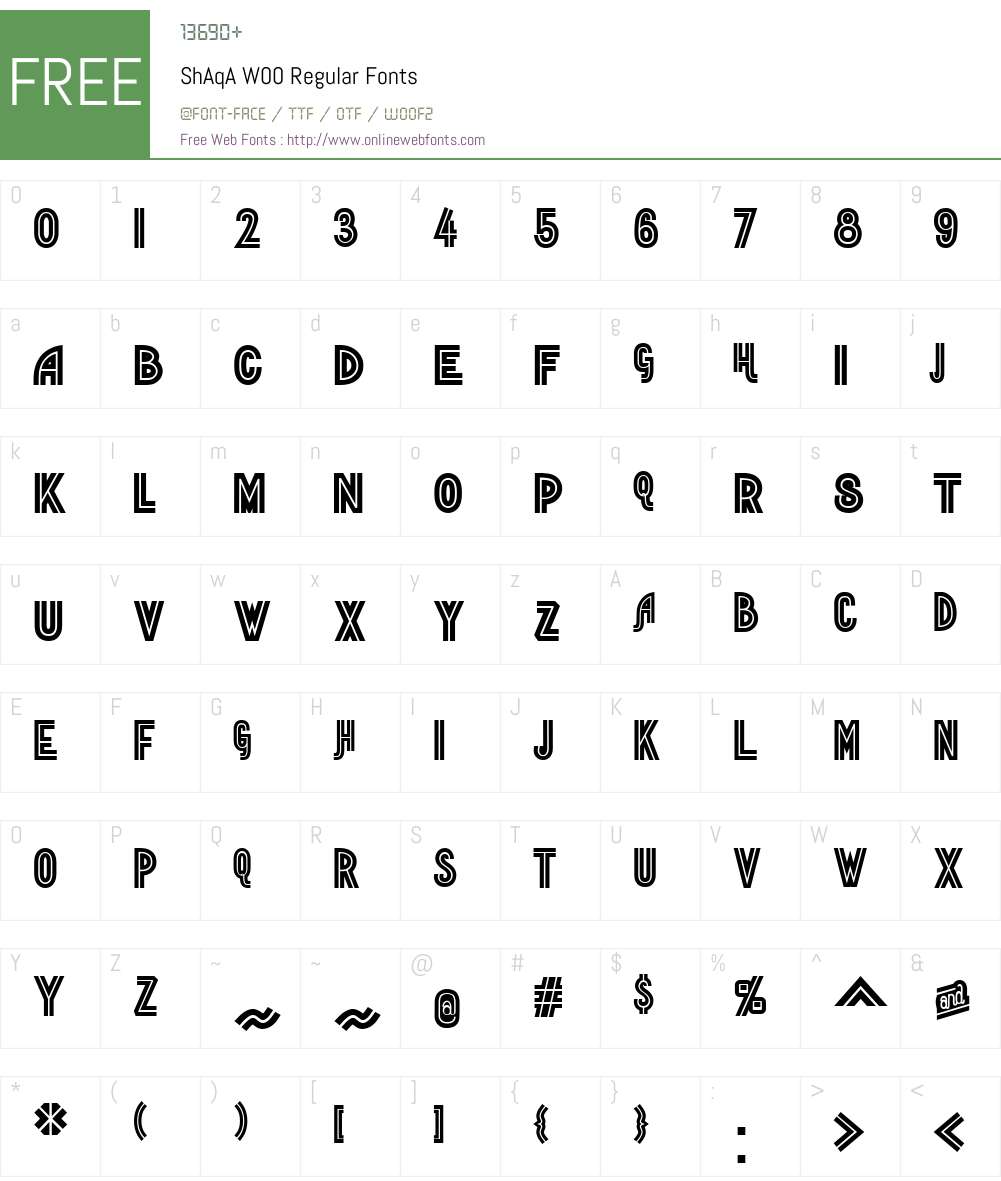 ShAqAW00-Regular Font Screenshots