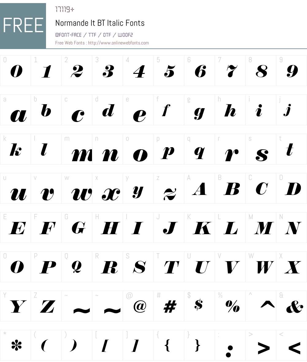 Normande It BT Font Screenshots