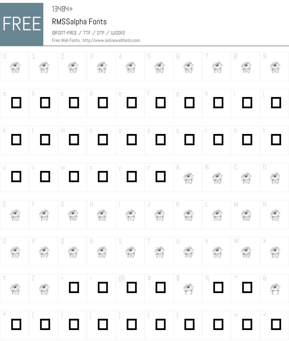 RMSSalpha Font Screenshots