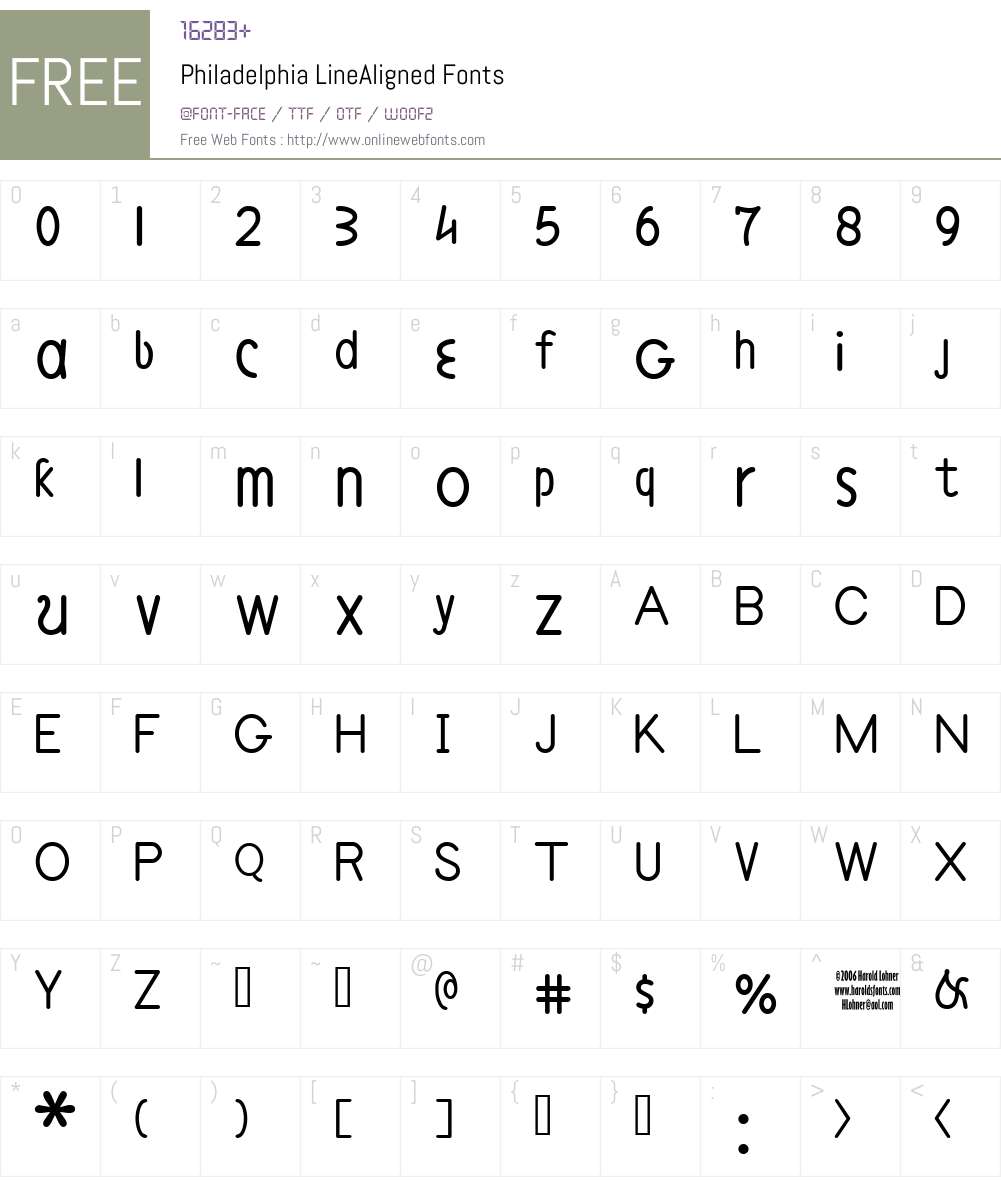 Philadelphia LineAligned Font Screenshots