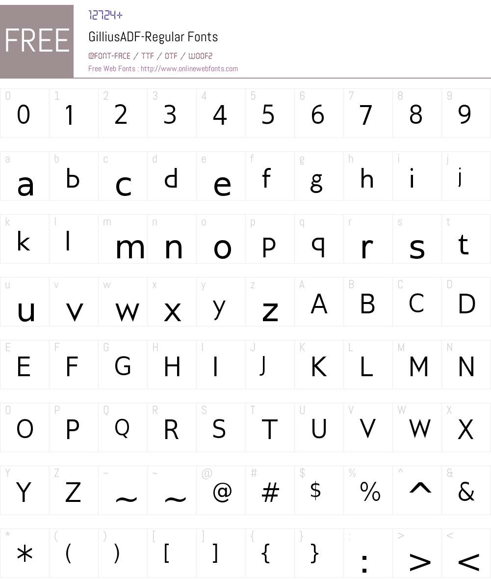 Gillius ADF Font Screenshots