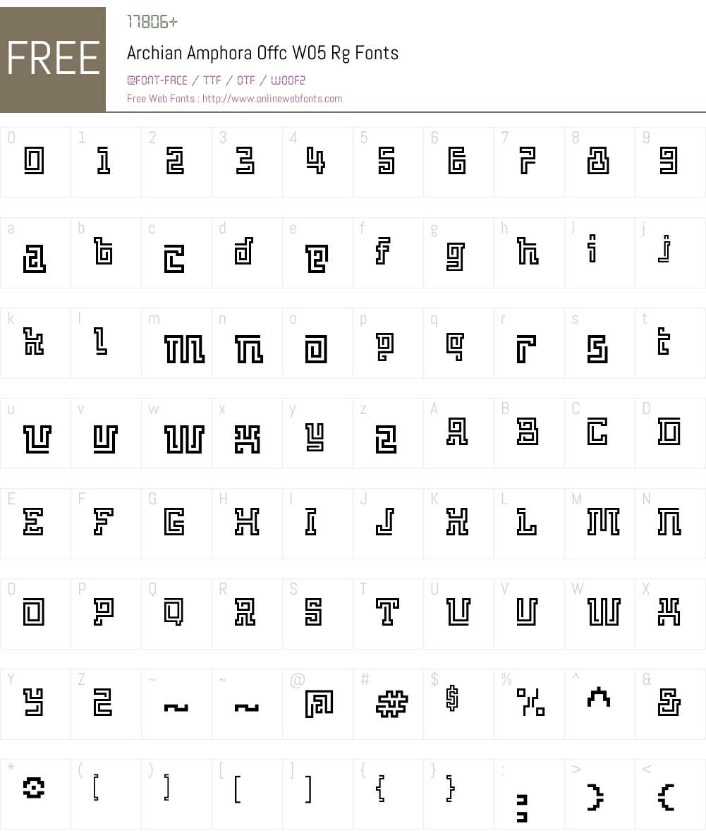 ArchianAmphoraOffcW05-Rg Font Screenshots
