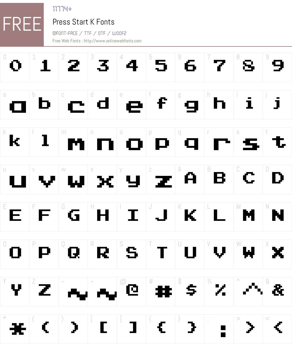 Press Start K Font Screenshots