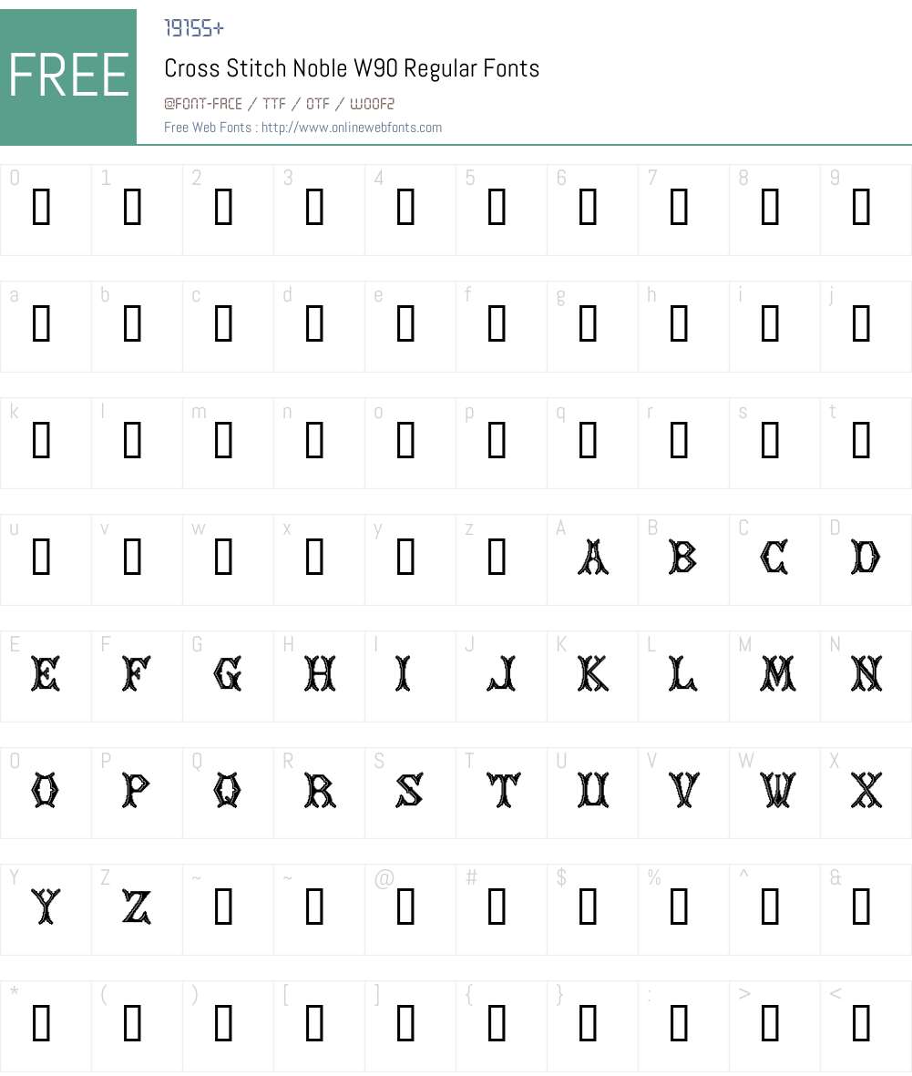 Cross Stitch Noble Font Screenshots