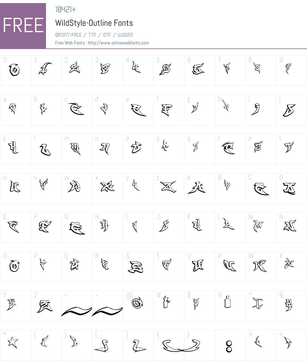 WildStyle-Outline Font Screenshots