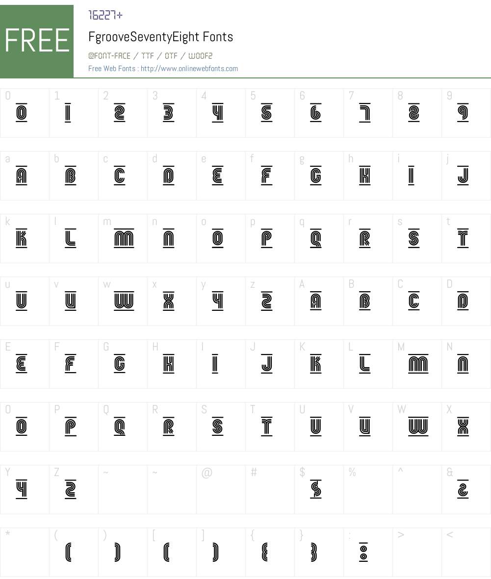 Fgroove Font Screenshots