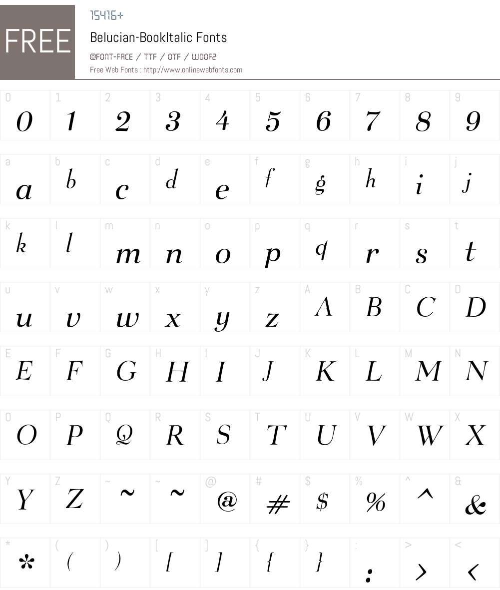 Belucian Font Screenshots