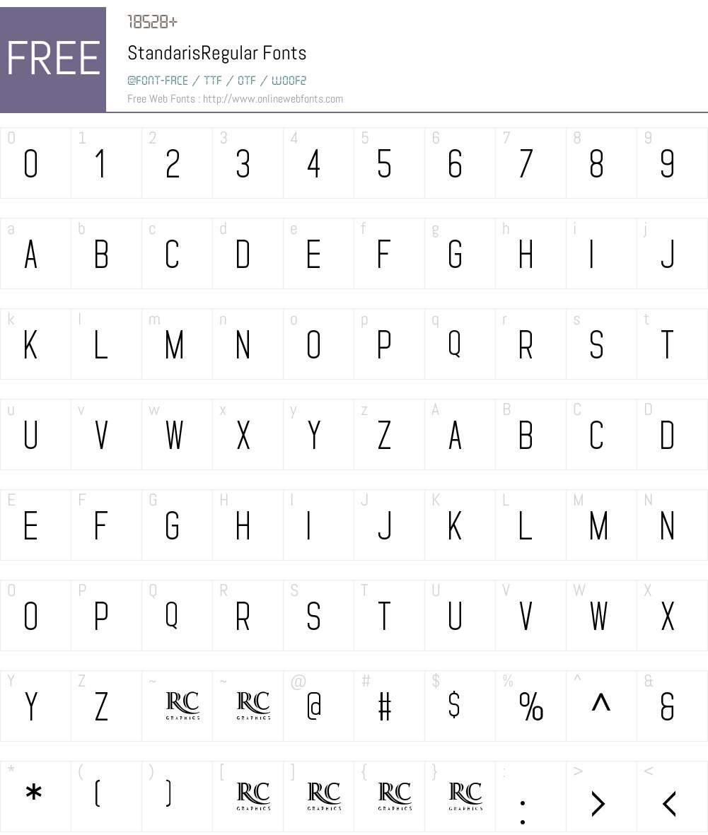 Standaris Font Screenshots