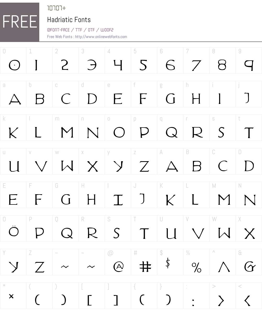 Hadriatic Font Screenshots