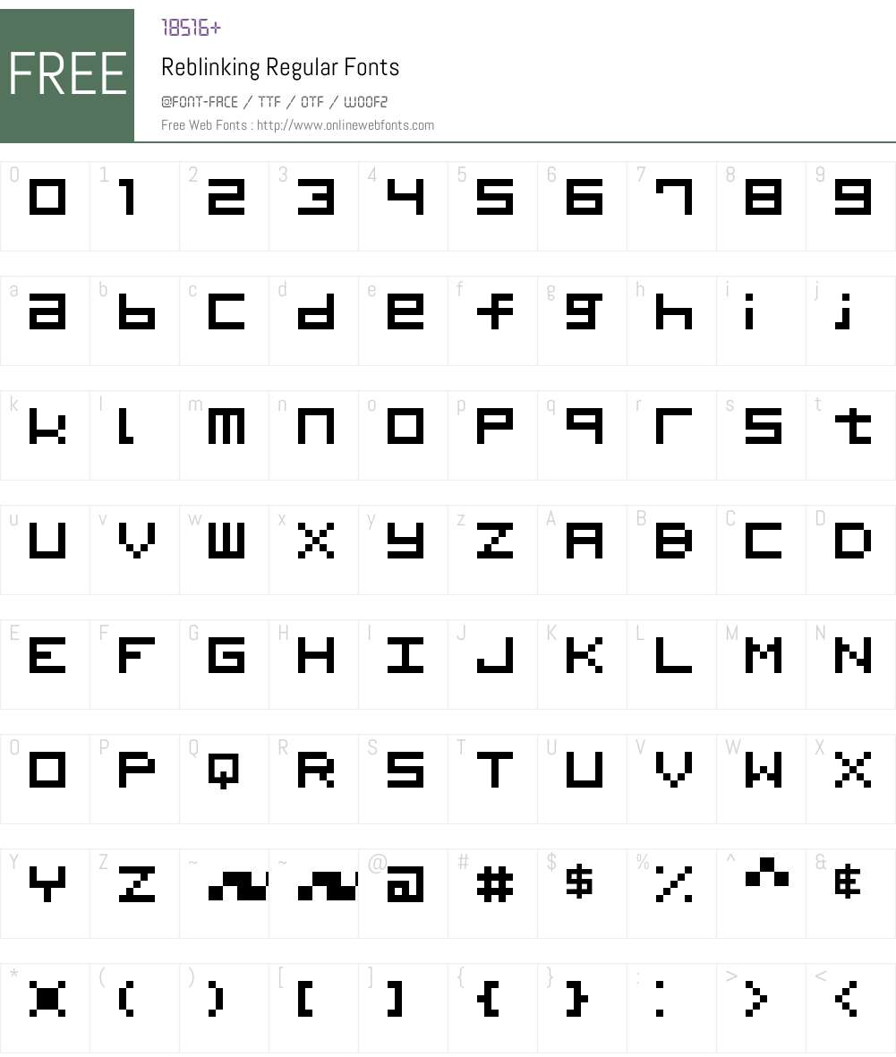 Reblinking Font Screenshots