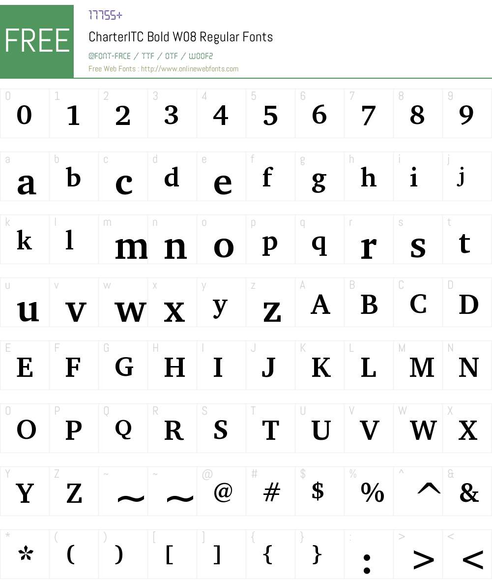 CharterITCBoldW08-Regular Font Screenshots