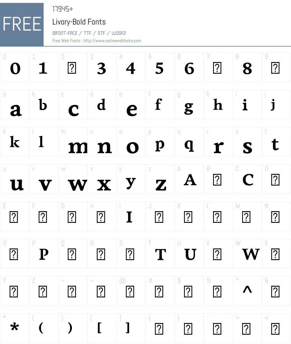 Livory-Bold Font Screenshots