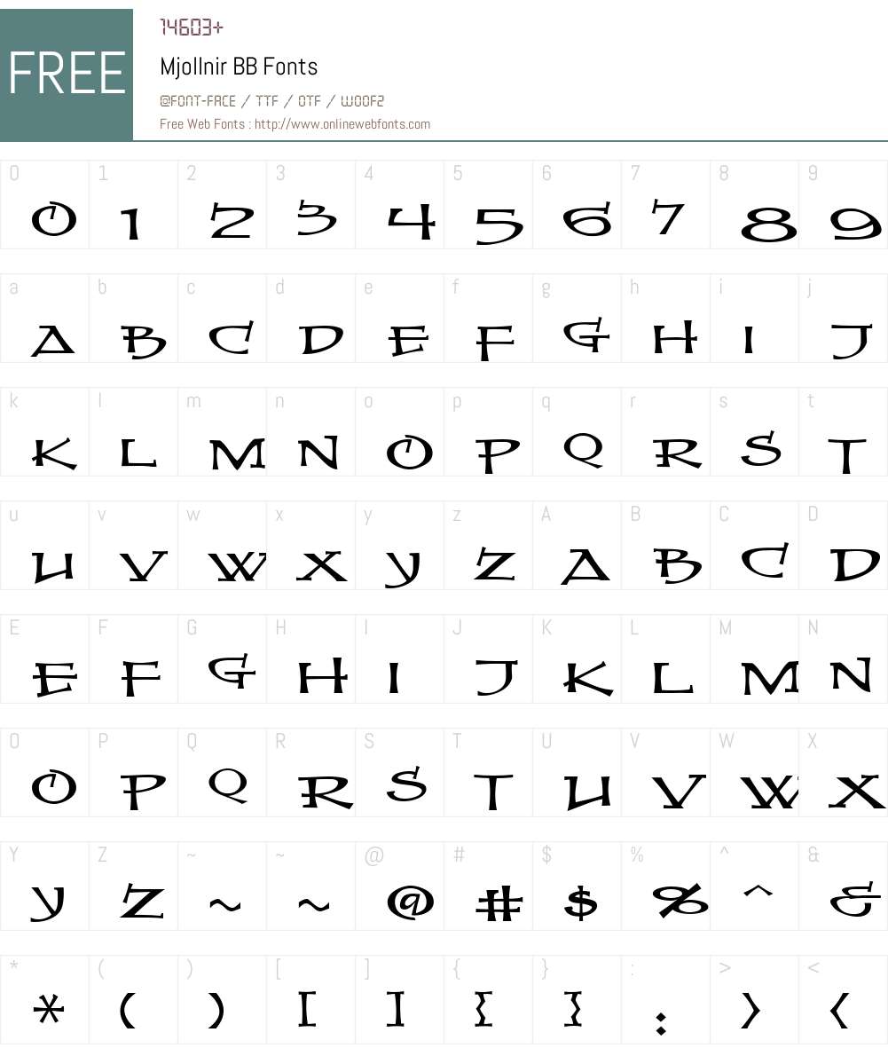 MjollnirBB Font Screenshots