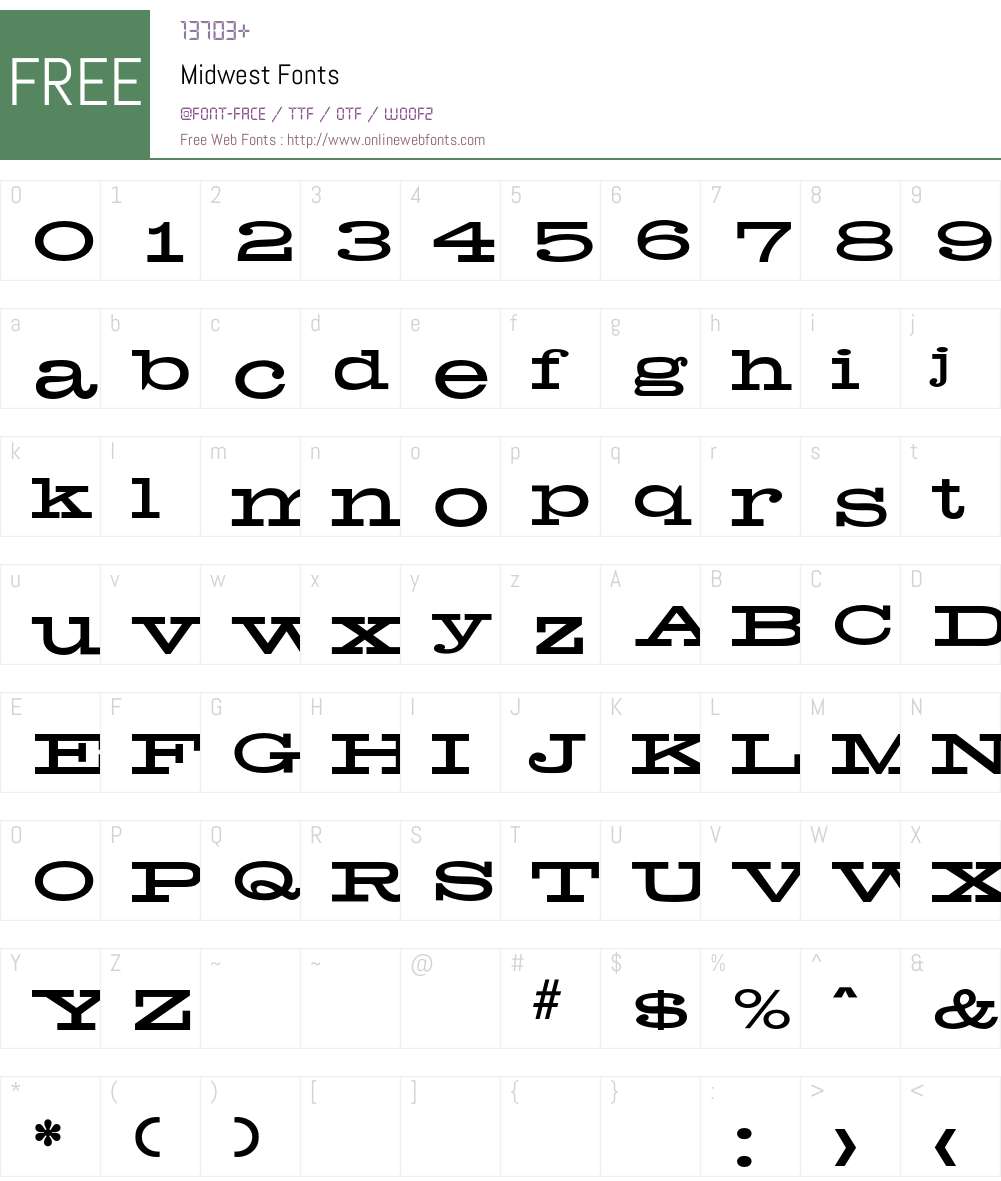 Midwest Font Screenshots