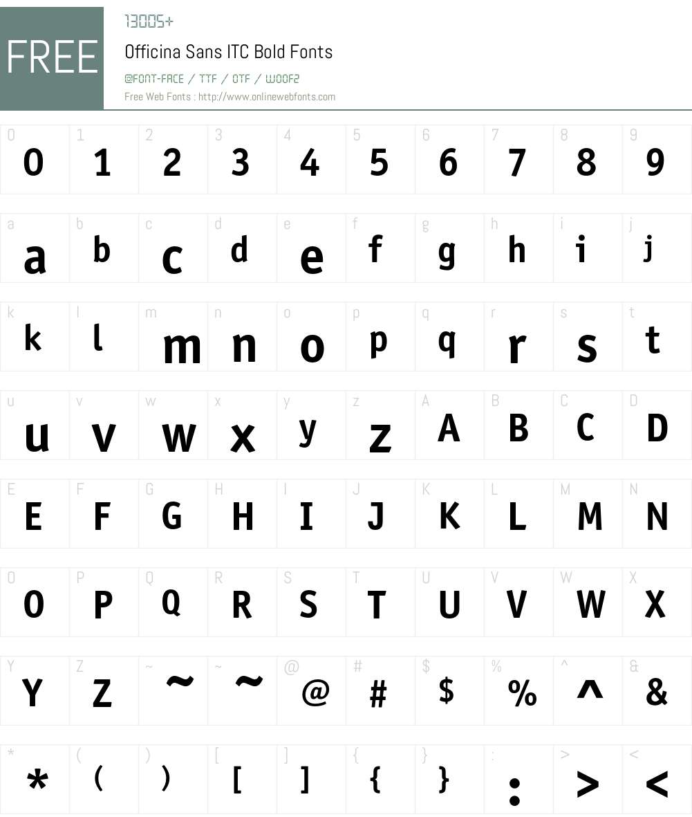 Officina Sans ITC Font Screenshots