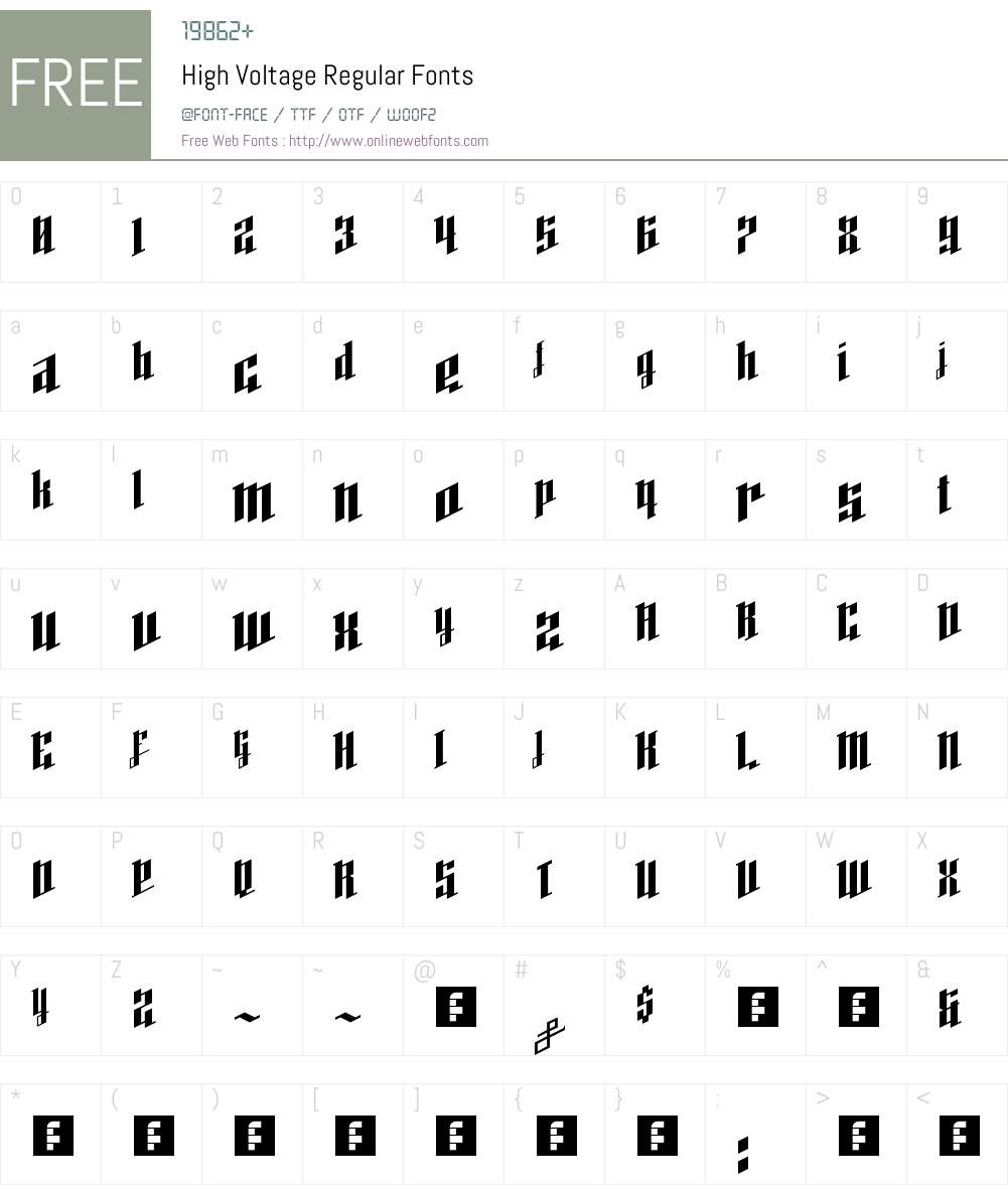 High Voltage Font Screenshots