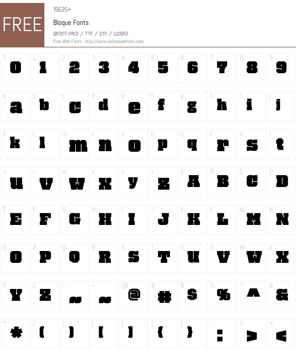 Bloque Font Screenshots