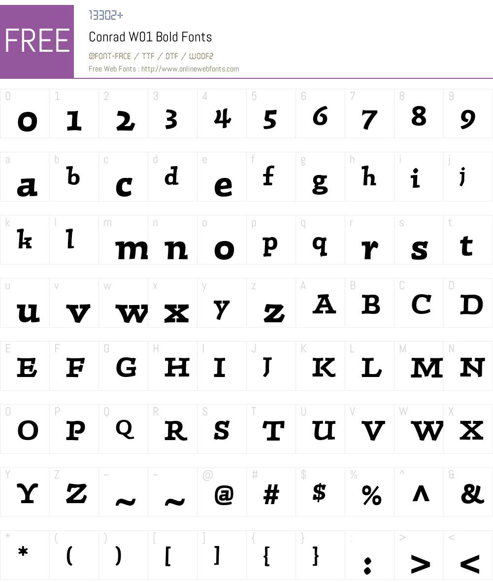 ConradW01-Bold Font Screenshots