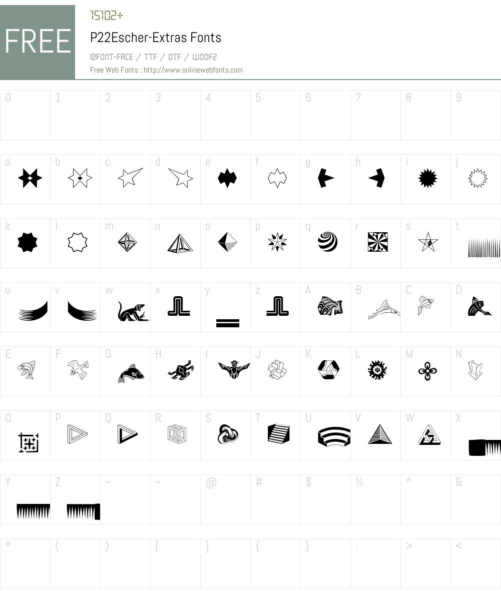 P22Escher Font Screenshots