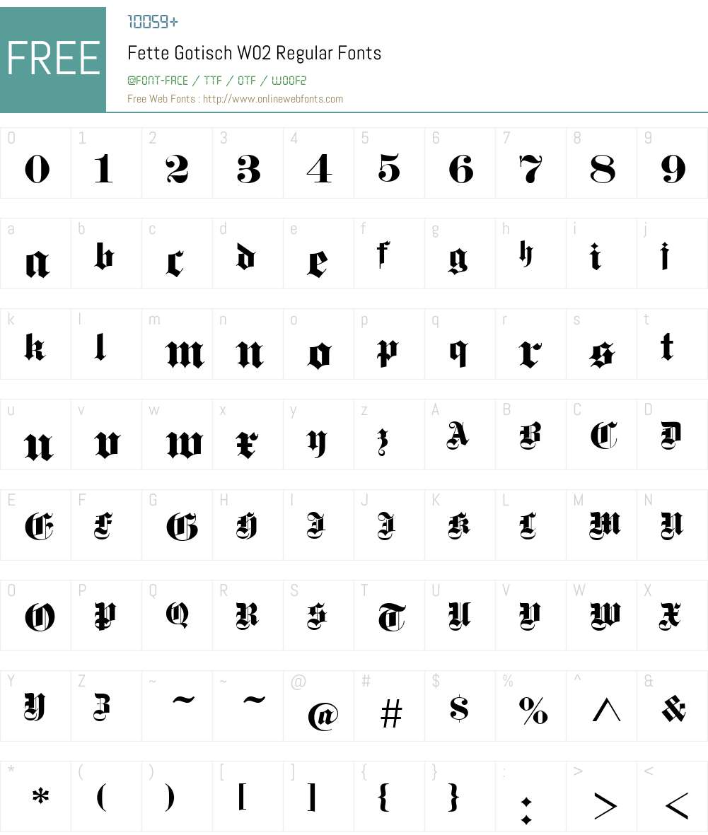 Fette Gotisch Font Screenshots