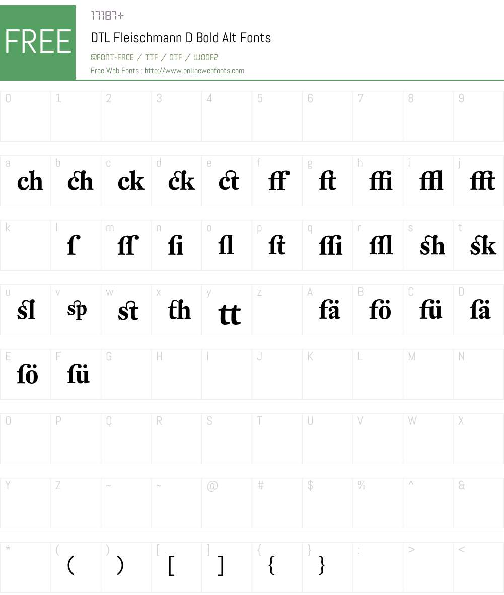DTL Fleischmann Font Screenshots