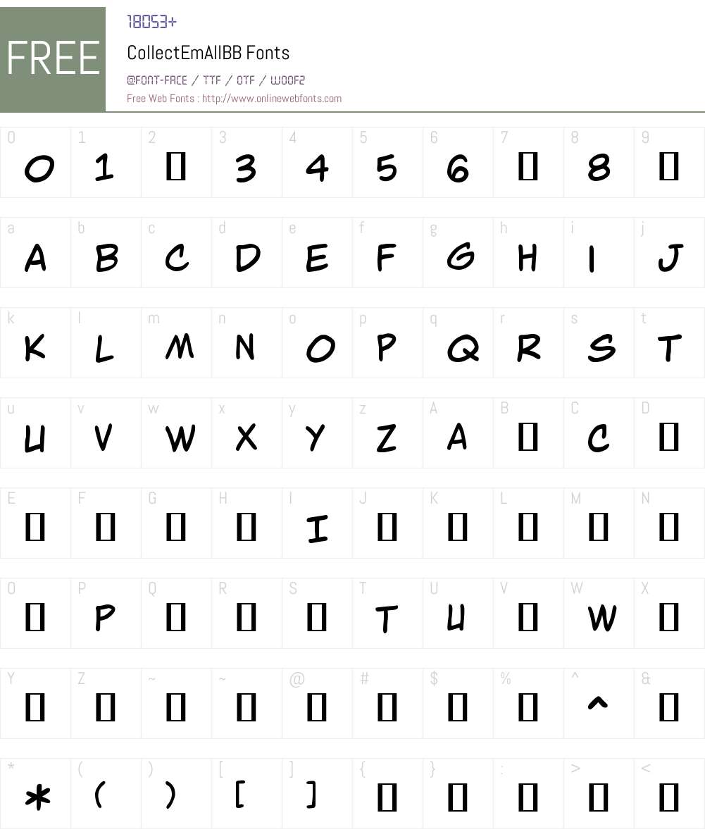 CollectEmAllBB Font Screenshots