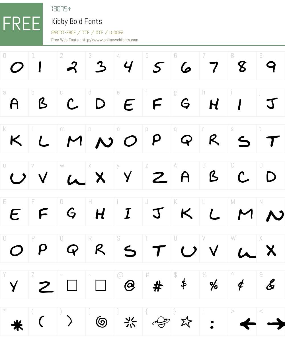 Kibby Font Screenshots