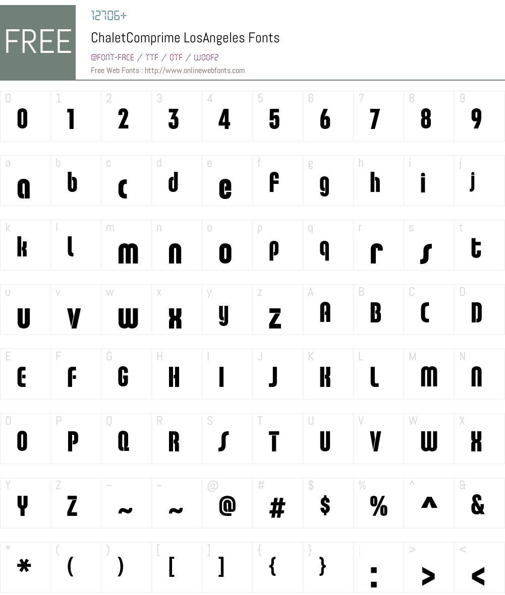 ChaletComprime Font Screenshots