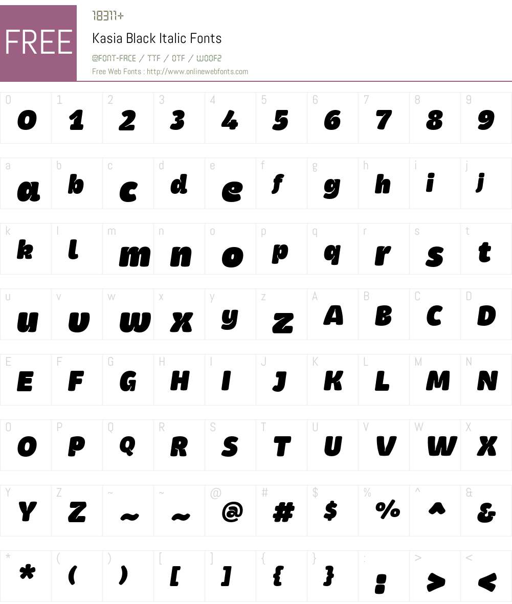 Kasia-BlackItalic Font Screenshots