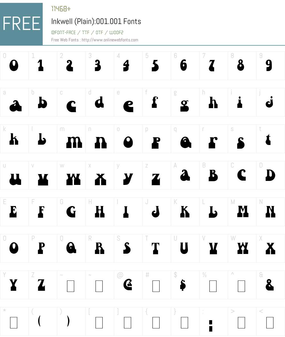 Inkwell Font Screenshots