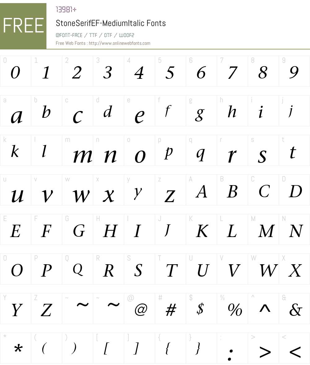StoneSerifEF Font Screenshots
