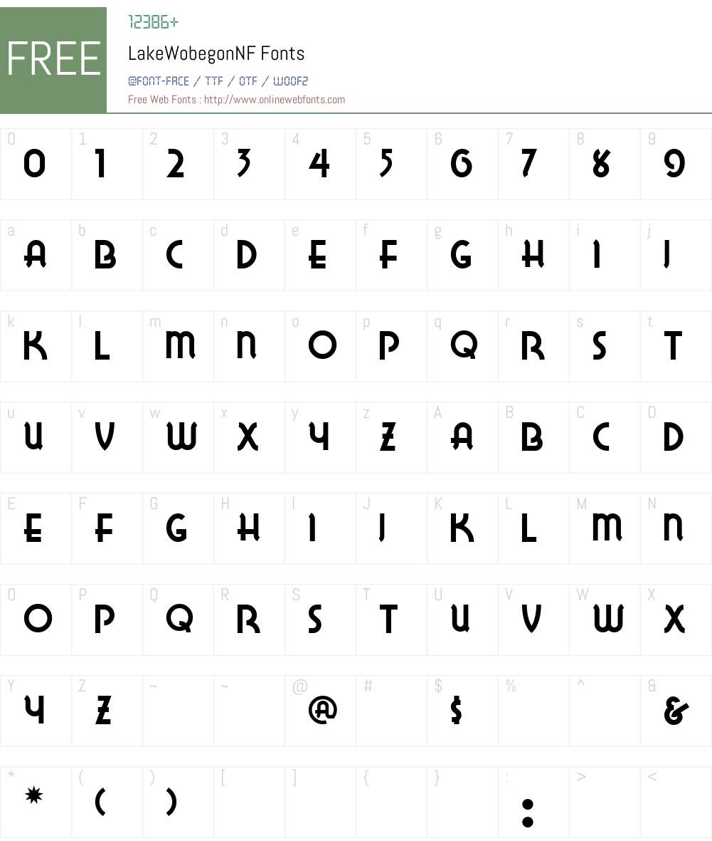 LakeWobegonNF Font Screenshots