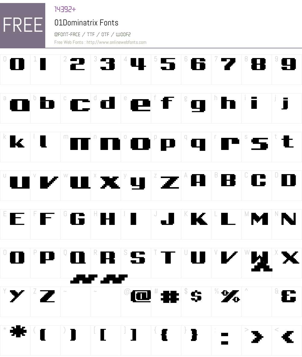 01Dominatrix Font Screenshots