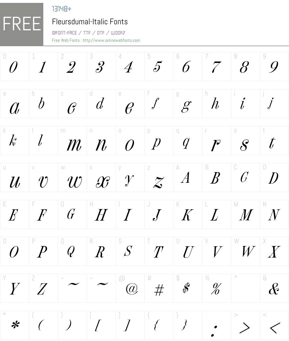 Fleursdumal Font Screenshots