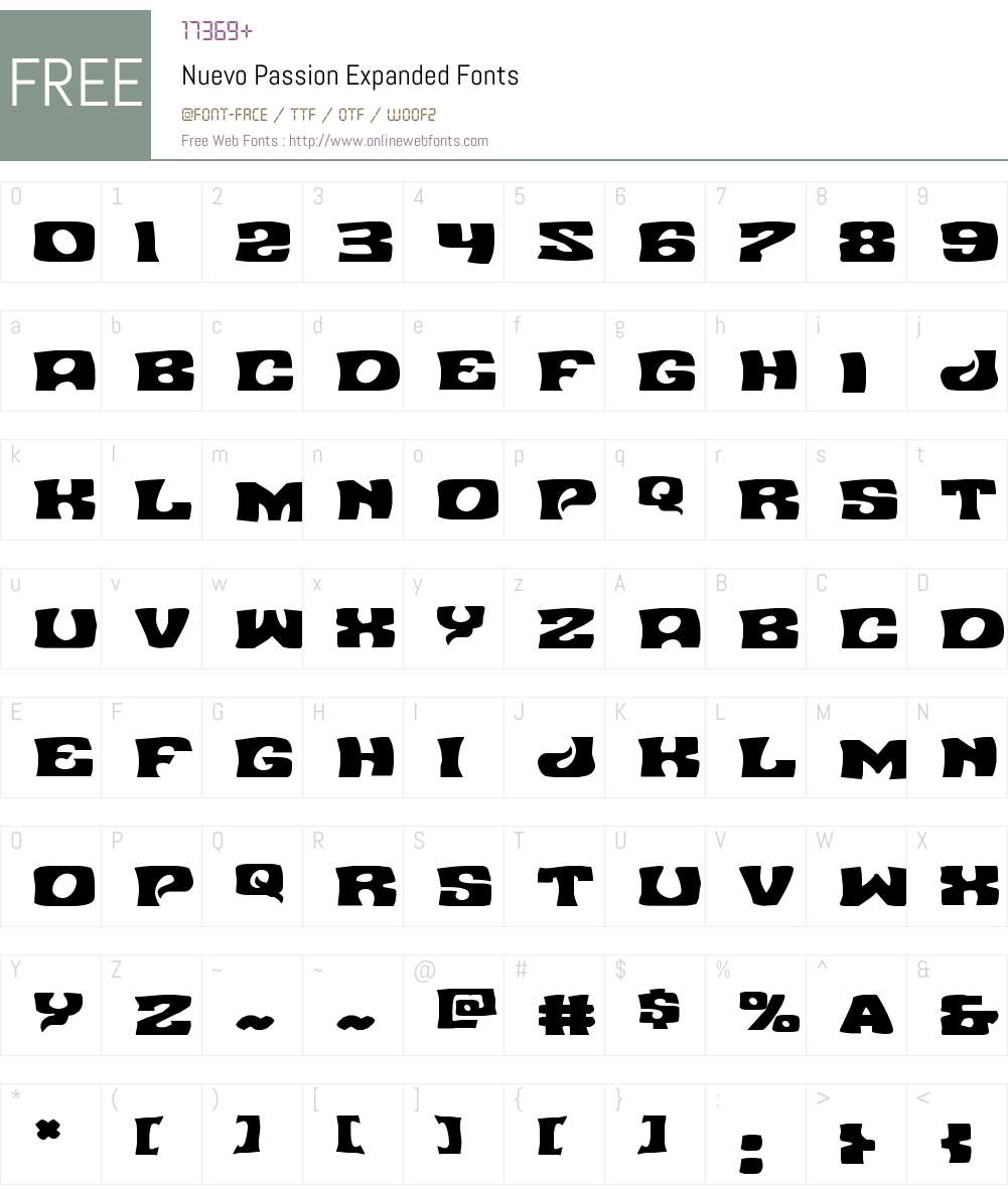 Nuevo Passion Expanded Font Screenshots