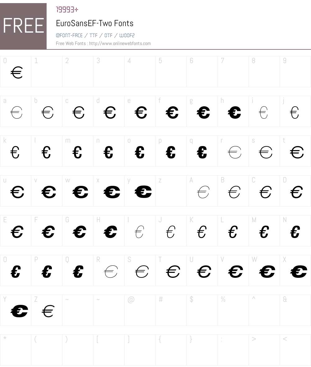 EuroSansEF Font Screenshots