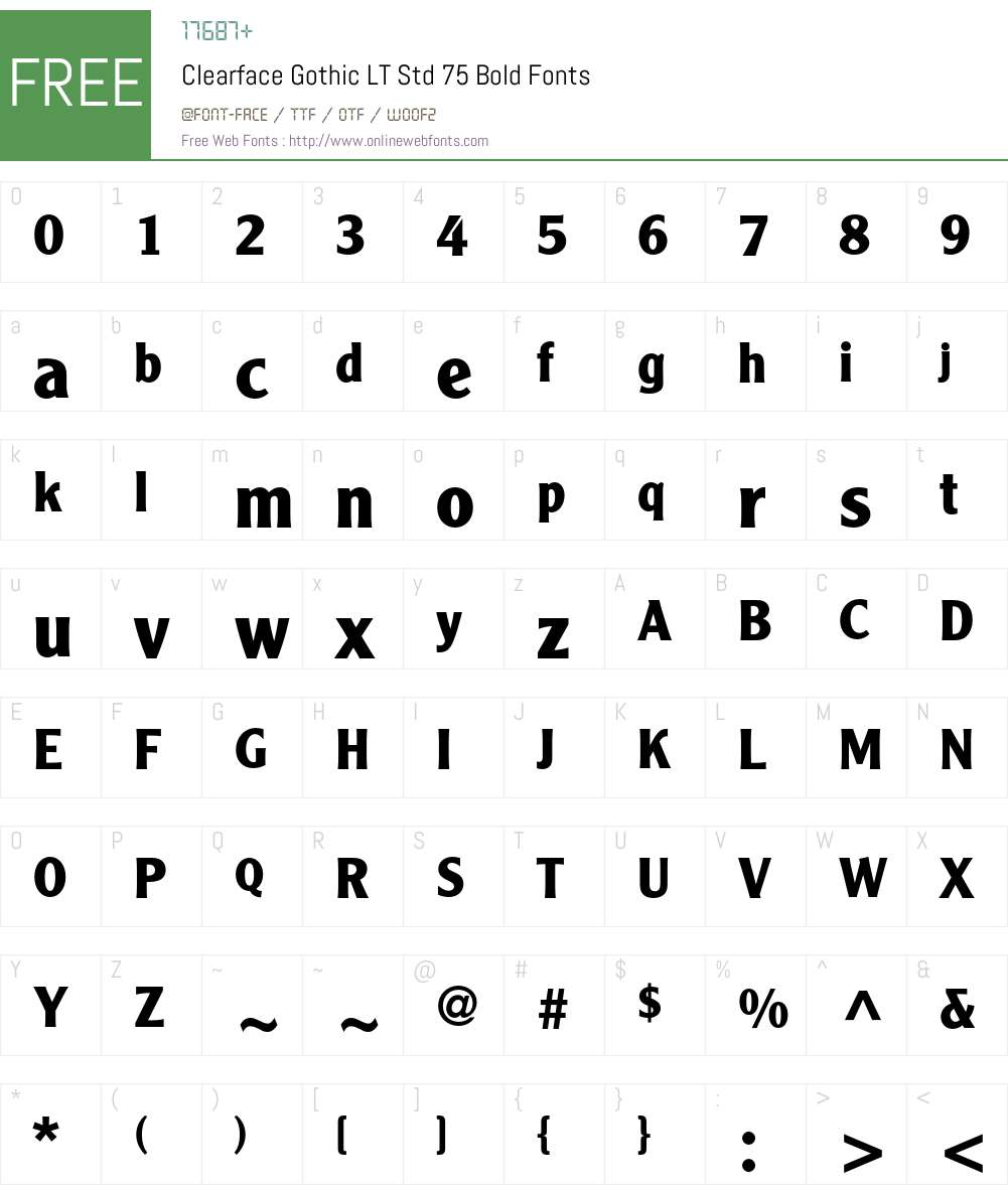 Clearface Gothic LT Std Font Screenshots